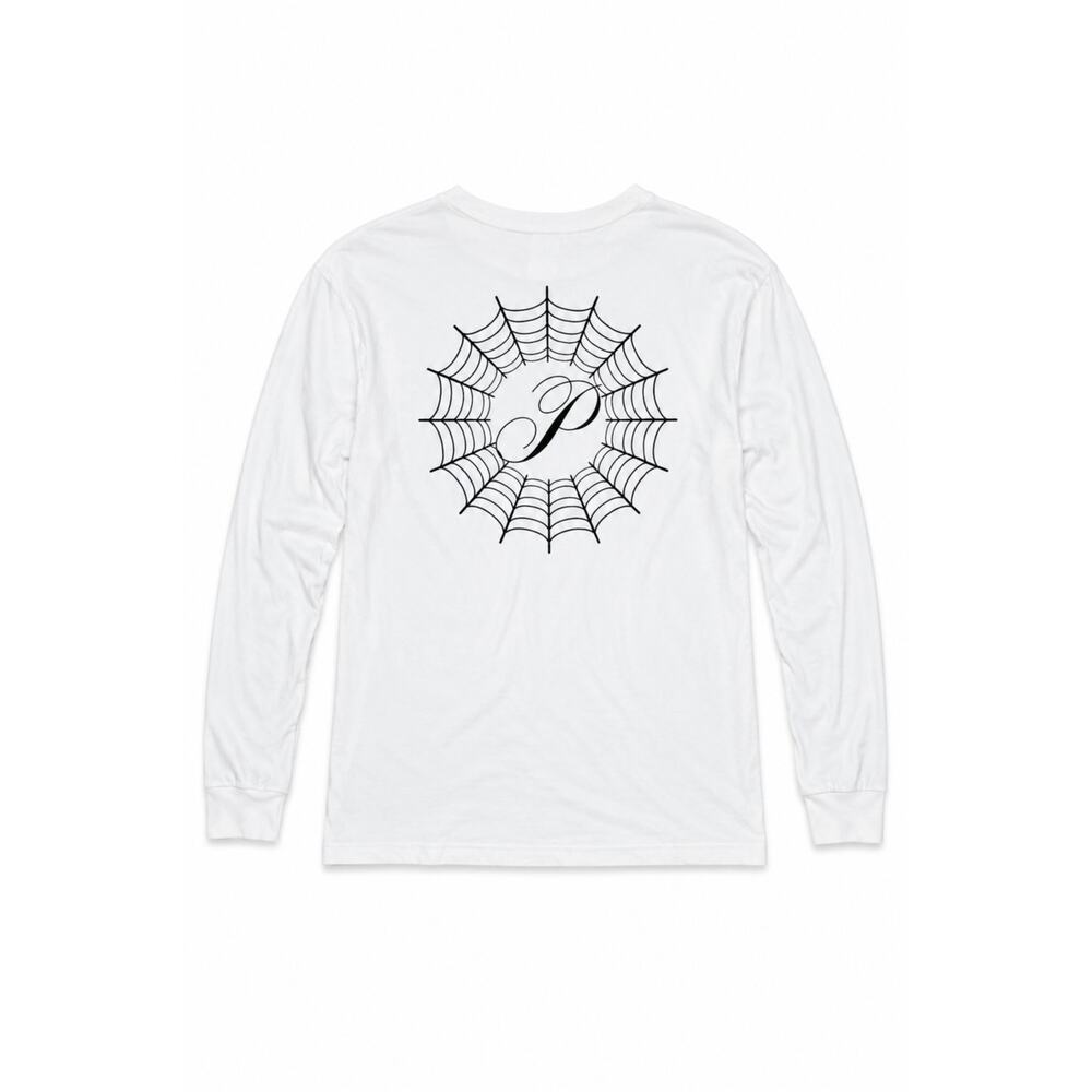 PINK Victoria's Secret Halloween Spider Web Campus Long Sleeve Tee Cream Medium